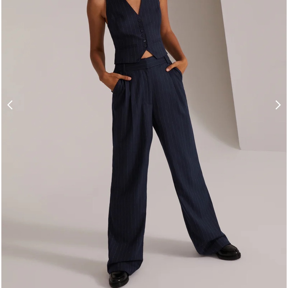 Favorite Daughter The Favorite Pants in Navy Pinstripe